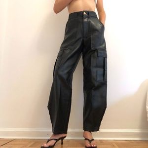Vintage JEAN PAUL GAULTIER Leather Cargo Pants